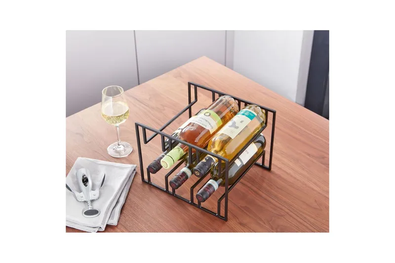 Viiniteline Wohnling Jauhemaalattu metalli tila 6 pullolle moderni - Säilytys - Hylly - Säilytyshylly - Viiniteline & viinihylly