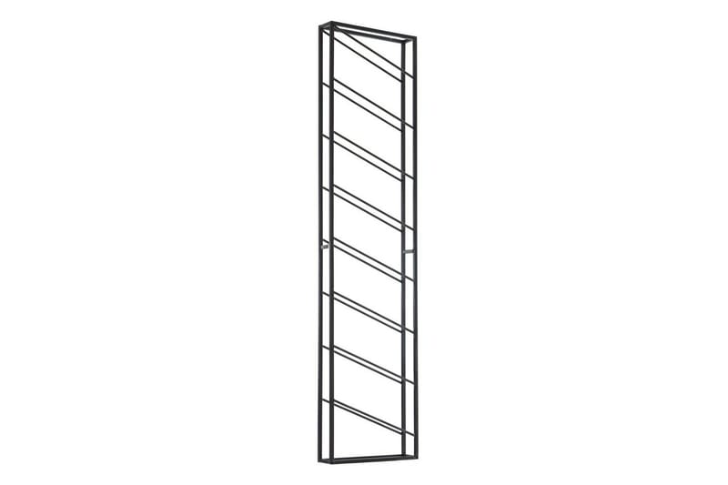 Viiniteline Wohnling seinään kiinnitettävä, tilaa 8 pullolle, jauhemaalattu metalli, teollinen loft-tyyli Musta, Musta