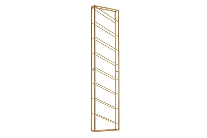 Viiniteline Wohnling seinään kiinnitettävä, tilaa 8 pullolle, jauhemaalattu metalli, teollinen loft-tyyli Kulta, Kulta