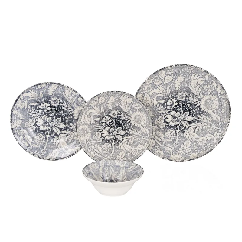 Astiasetti (24 osaa) Opviq Stone Flower (32 x 32 x 29 cm) Monivärinen - Monivärinen - Kotitalous - Tarjoilu & kattaus - Astiasto