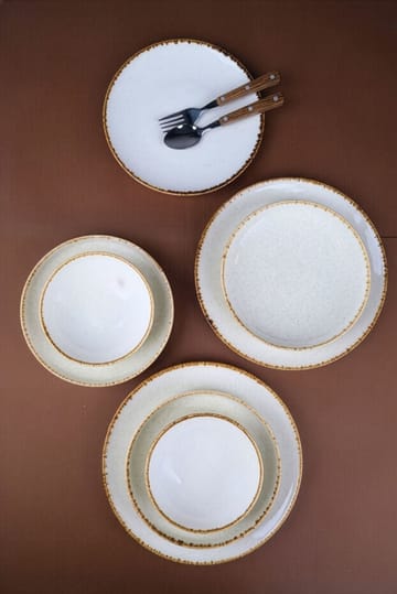astiasto (24 osaa) Opviq Cleo Shelf (32 x 36 x 40 cm) Valkoinen/beige - Valkoinen ja beige - Kotitalous - Tarjoilu & kattaus - Astiasto