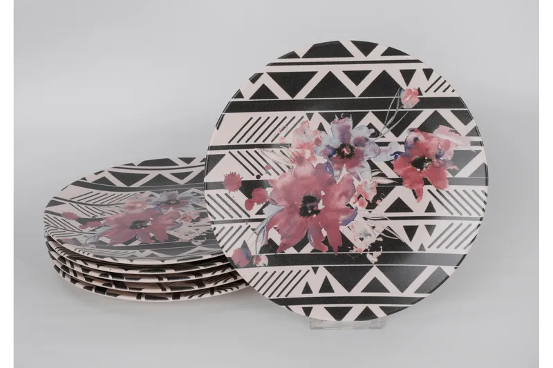 Laustassetti 6-pak, Valkoinen/musta/violetti