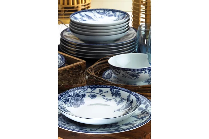 Lautassetti 24-pak - Sininen/Valkoinen - Kotitalous - Tarjoilu & kattaus - Astiasto