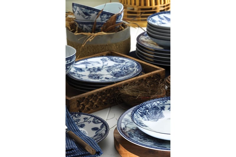 Lautassetti 24-pak - Sininen/Valkoinen - Kotitalous - Tarjoilu & kattaus - Astiasto