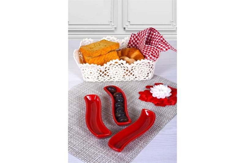 Lautassetti 3-pak - Punainen - Kotitalous - Tarjoilu & kattaus - Astiasto