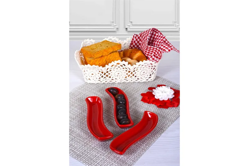 Lautassetti 3-pak - Punainen - Kotitalous - Tarjoilu & kattaus - Astiasto