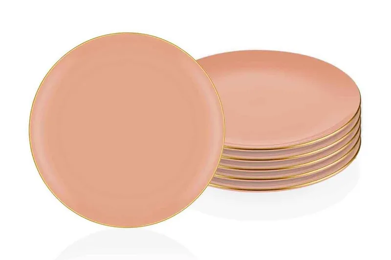 Lautassetti 6-pak - Lohenpunainen - Kotitalous - Tarjoilu & kattaus - Astiasto