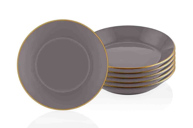 Lautassetti 6-pak - Harmaa - Kotitalous - Tarjoilu & kattaus - Astiasto