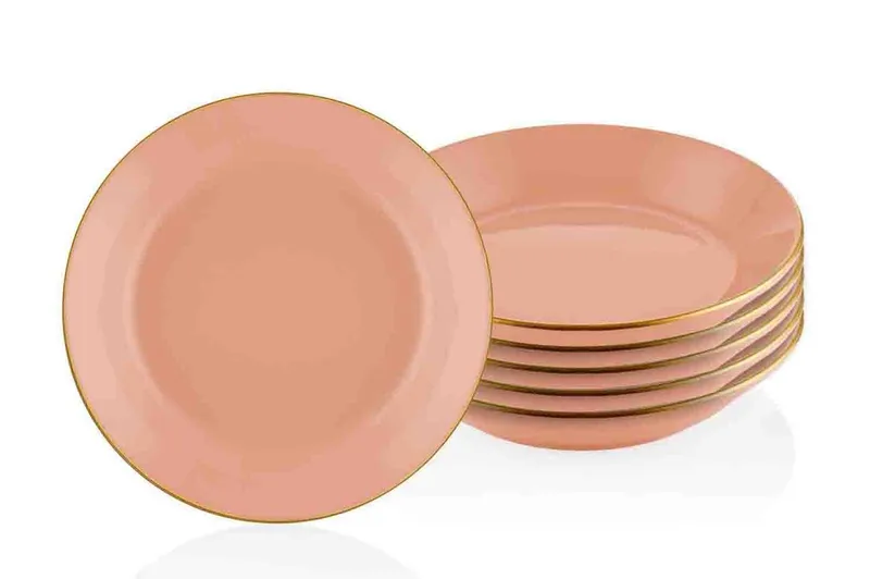 Lautassetti 6-pak - Lohenpunainen - Kotitalous - Tarjoilu & kattaus - Astiasto