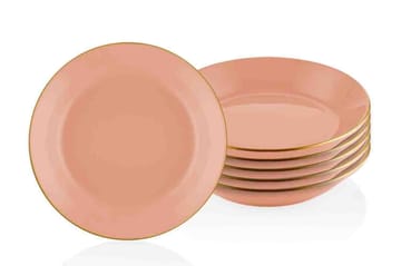 Lautassetti 6-pak - Lohenpunainen - Kotitalous - Tarjoilu & kattaus - Astiasto