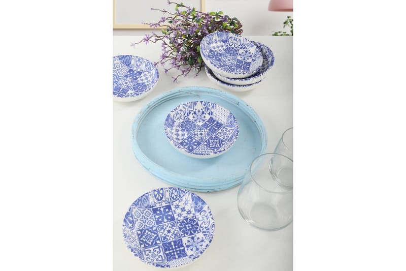 Leipälautaset - Valkoinen/Tummansininen - Kotitalous - Tarjoilu & kattaus - Astiasto