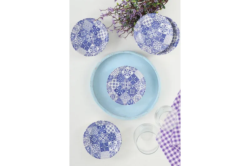 Leip älautaset - Valkoinen/Tummansininen - Kotitalous - Tarjoilu & kattaus - Astiasto