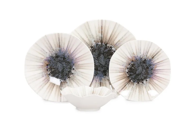 Lautassetti Subatan 24 osaa, Posliini/Monivärinen