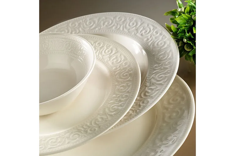 Ruoka-astiasto Adine 24 osaa Posliini - Valkoinen - Kotitalous - Tarjoilu & kattaus - Astiasto