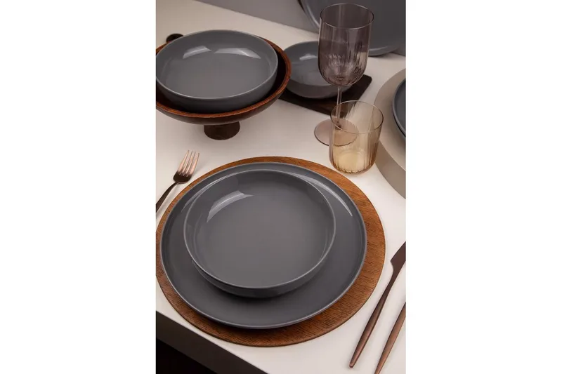 Ruokailuvälinesetti (12 osaa) Athodna Antrasiitti - Antrasiitti - Kotitalous - Tarjoilu & kattaus - Astiasto