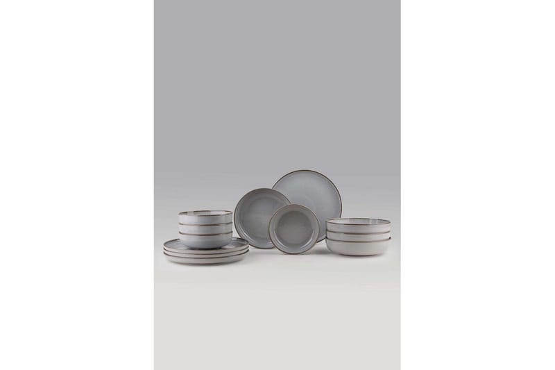 Ruokailuvälinesetti (12 osaa) Pinewick harmaa, Hiilenharmaa