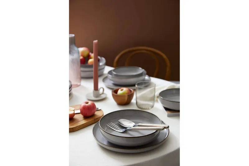 Ruokailuvälinesetti (12 osaa) Pinewick harmaa - Hiilenharmaa - Kotitalous - Tarjoilu & kattaus - Astiasto