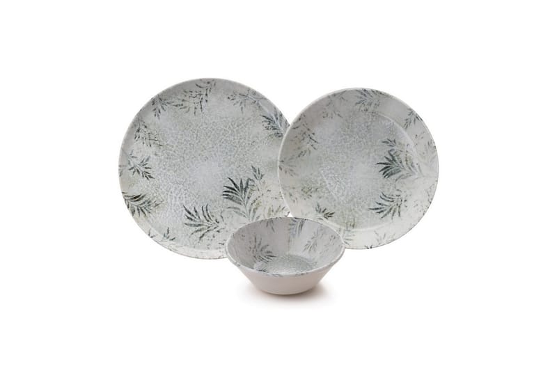 Ruokailuvälinesetti (18 osaa) Haruka Valkoinen / Antrasiitti, Valkoinen/Antrasiitti