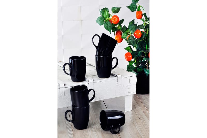 Kevat Kahvikuppi 6-osainen, Musta