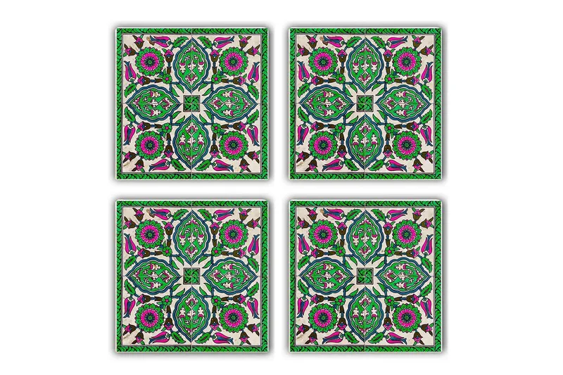 Lasinalunen 4-pak, Vihreä/Liila