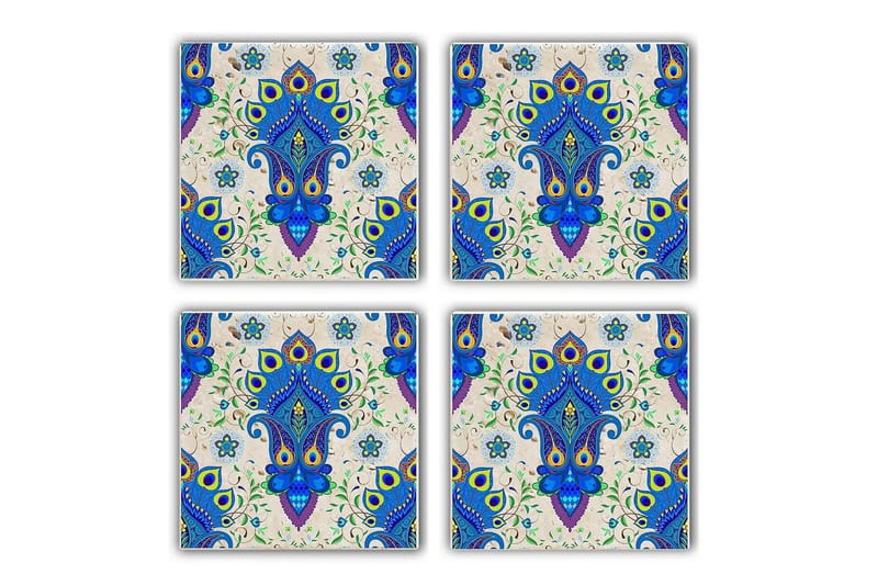 Lasinalunen 4-pak, Sininen/Monivärinen