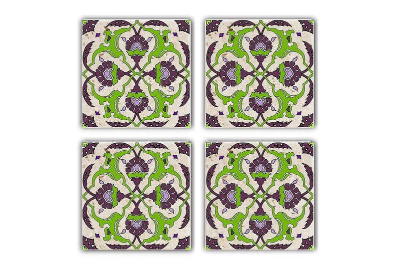 Lasinalunen 4-pak, Liila/Vihreä