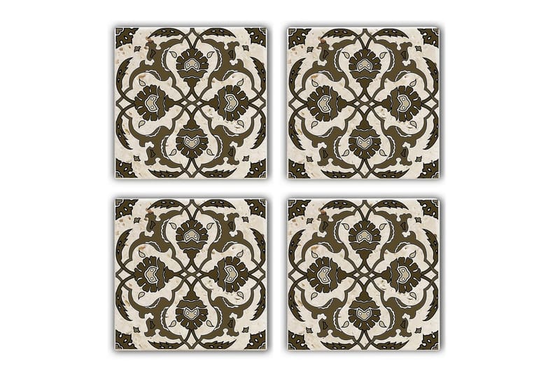 Lasinalunen 4-pak, Ruskea/Beige