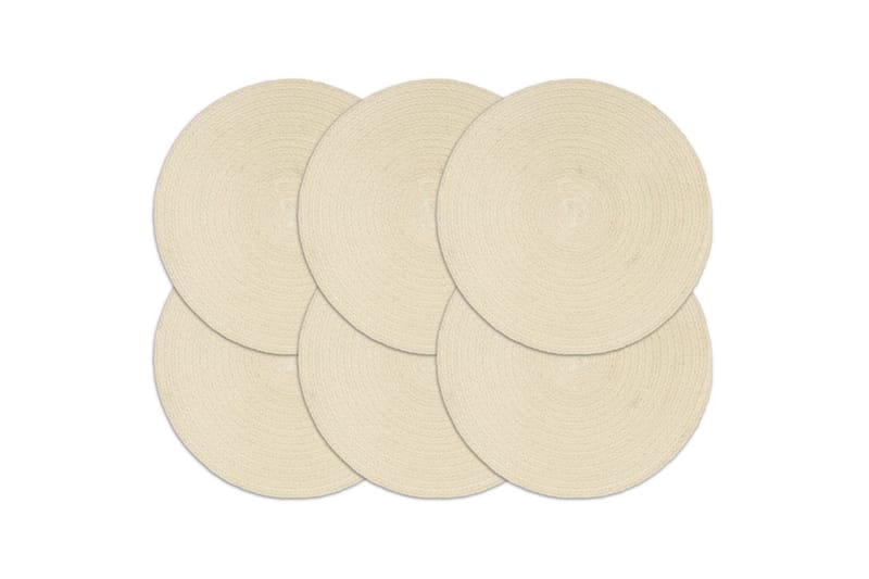 Tabletit 6 kpl kuvioton luonnollinen 38 cm pyöreä puuvilla - Ruskea - Kotitalous - Tarjoilu & kattaus - Muu tarjoilu & kattaus - Pannunalunen