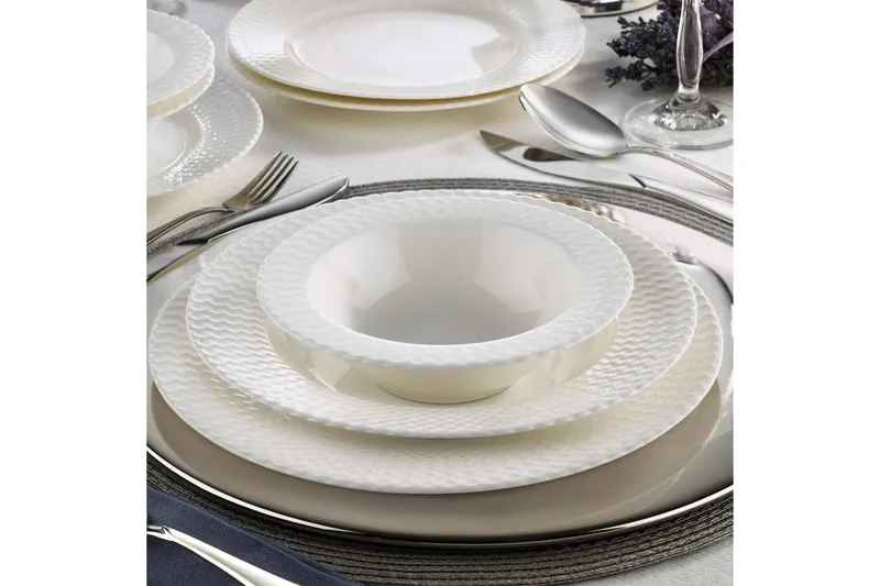 Ruoka-astiasto Adine 24 osaa Posliini - Valkoinen - Kotitalous - Tarjoilu & kattaus - Posliini