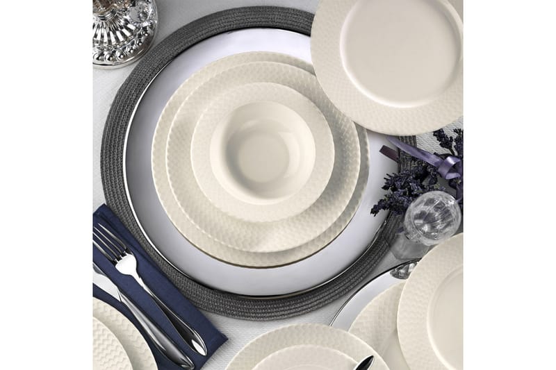 Ruoka-astiasto Adine 24 osaa Posliini - Valkoinen - Kotitalous - Tarjoilu & kattaus - Posliini