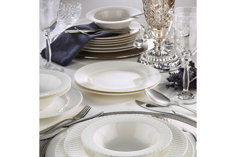 Ruoka-astiasto Adine 24 osaa Posliini - Valkoinen - Kotitalous - Tarjoilu & kattaus - Posliini