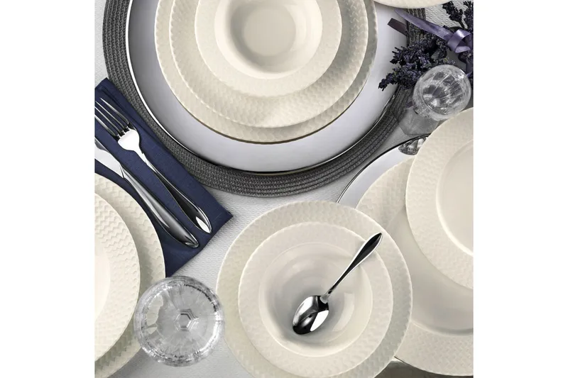 Ruoka-astiasto Adine 24 osaa Posliini - Valkoinen - Kotitalous - Tarjoilu & kattaus - Posliini