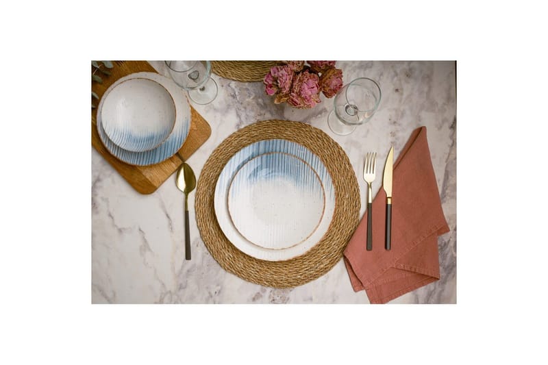 Ruokailuvälinesetti (24 osaa) Syril-monivärinen - Valkoinen - Kotitalous - Tarjoilu & kattaus - Posliini