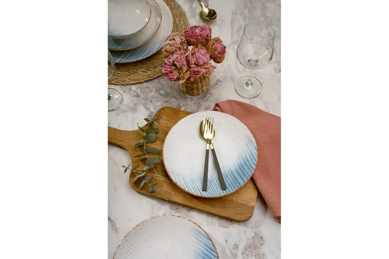 Ruokailuvälinesetti (24 osaa) Syril-monivärinen - Valkoinen - Kotitalous - Tarjoilu & kattaus - Posliini