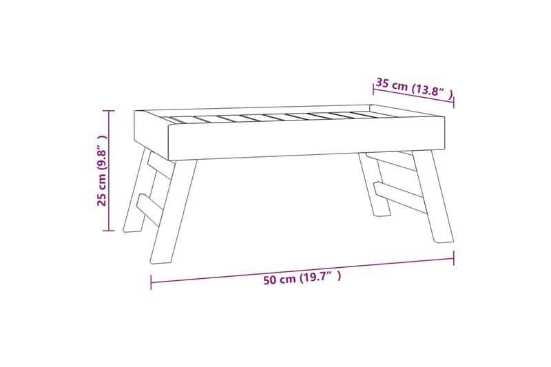 beBasic Kokoontaitettava tarjotin 55x35x25 cm täysi tiikki - Ruskea - Kotitalous - Tarjoilu & kattaus - Tarjotin & tarjoiluvati