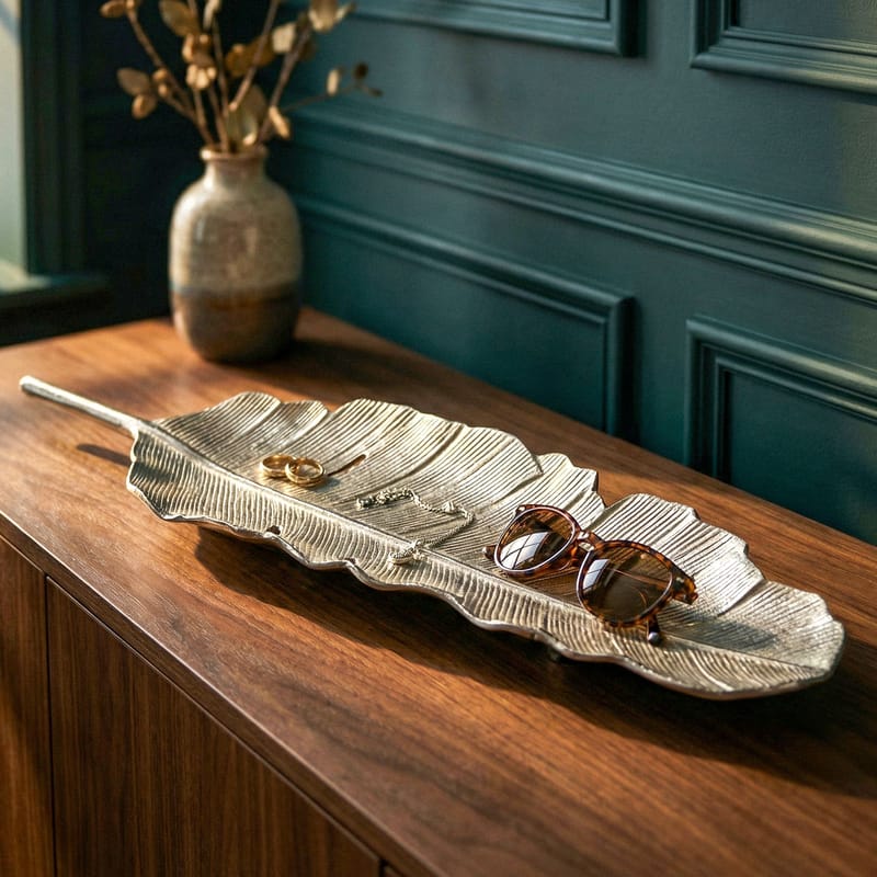 Kelvik Koristekulho Lehti alumiinia - hopea - Kotitalous - Tarjoilu & kattaus - Tarjotin & tarjoiluvati
