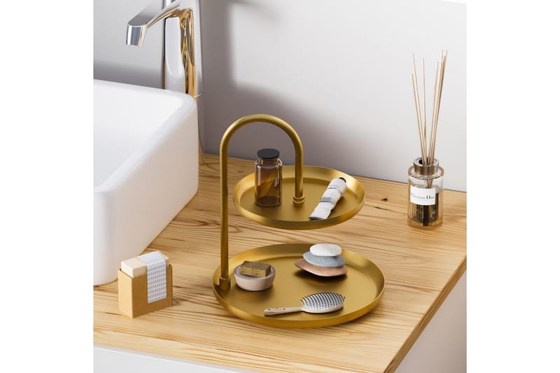 Koristeellinen metallinen asuste Mirven - Kulta - Kotitalous - Tarjoilu & kattaus - Tarjotin & tarjoiluvati