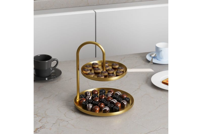 Koristeellinen metallinen asuste Mirven - Kulta - Kotitalous - Tarjoilu & kattaus - Tarjotin & tarjoiluvati