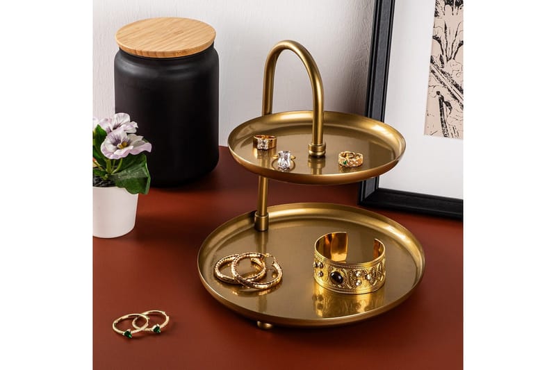 Koristeellinen metallinen asuste Mirven - Kulta - Kotitalous - Tarjoilu & kattaus - Tarjotin & tarjoiluvati