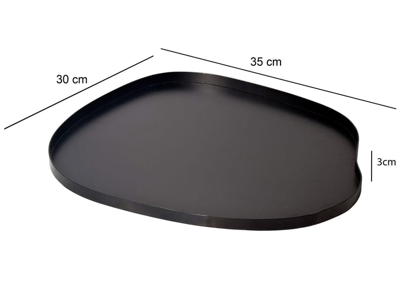 Ralven Koristevati 35 cm metallia, orgaaninen muotoilu - mattamusta - Kotitalous - Tarjoilu & kattaus - Tarjotin & tarjoiluvati