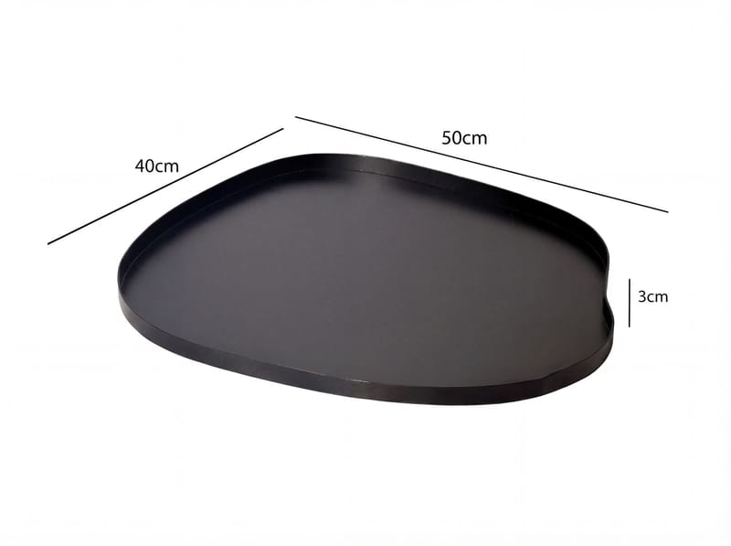 Ralven Koristevati 50 cm metallia, orgaaninen muotoilu - mattamusta - Kotitalous - Tarjoilu & kattaus - Tarjotin & tarjoiluvati