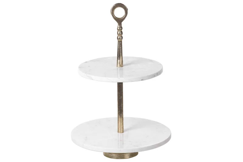 Tårtfat Beliani Tarum White||GOLD