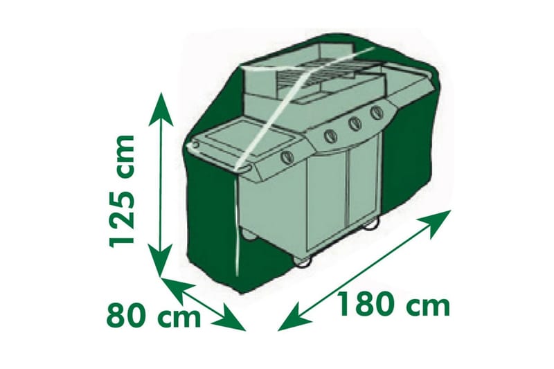 Nature Puutarhakalustelusuoja kaasugrilleille 180x125x80 cm - Musta - Grillin suojahuppu - Grillipeite