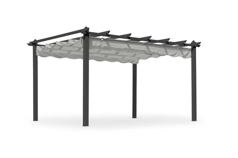 Hillerstorp Skanör pergola 300 x 400 cm, Musta/valkoinen