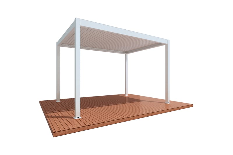 Pergola Moottoroitu 3x4 m - Valkoinen - Piha & ulkoaltaat - Grillaus - Grillitarvikkeet - Grilliteltta