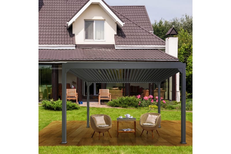 Pergola Premium Avattavat lamellit - Harmaa - Piha & ulkoaltaat - Grillaus - Grillitarvikkeet - Grilliteltta