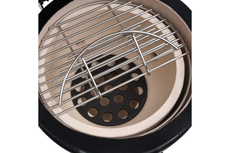 Kamado 2-in-1 grilli/savustin keramiikka 56 cm musta - Musta - Piha & ulkoaltaat - Grillaus - Grillitarvikkeet