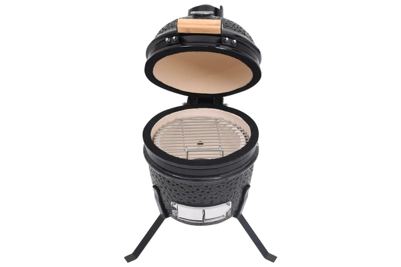 Kamado 2-in-1 grilli/savustin keramiikka 56 cm musta - Musta - Savustin & savugrilli - Grillitarvikkeet