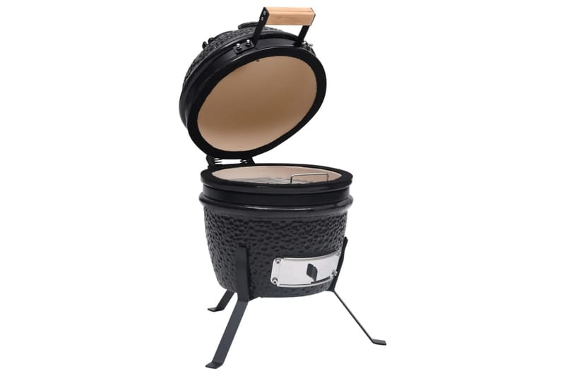 Kamado 2-in-1 grilli/savustin keramiikka 56 cm musta - Musta - Piha & ulkoaltaat - Grillaus - Grillitarvikkeet