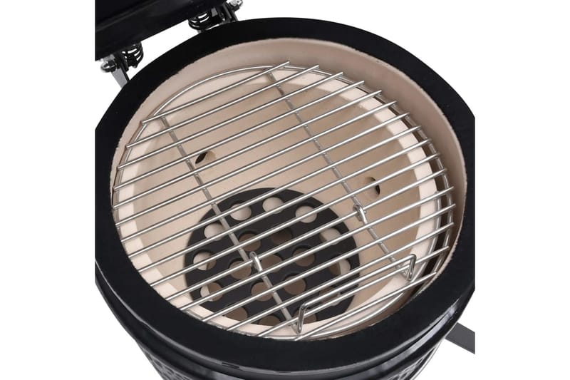 Kamado 2-in-1 grilli/savustin keramiikka 56 cm musta - Musta - Piha & ulkoaltaat - Grillaus - Grillitarvikkeet